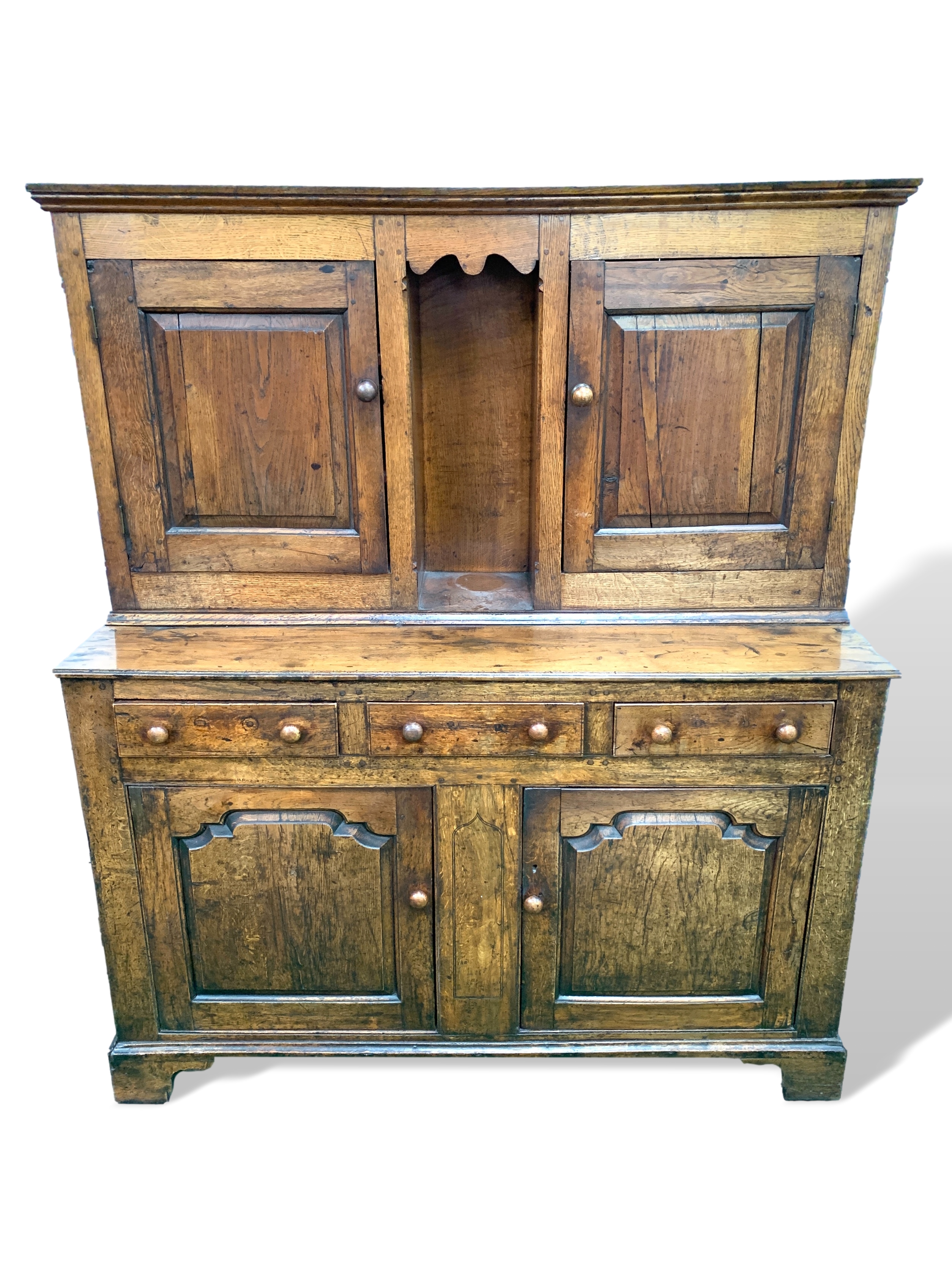 Early 19th century oak court cupboard