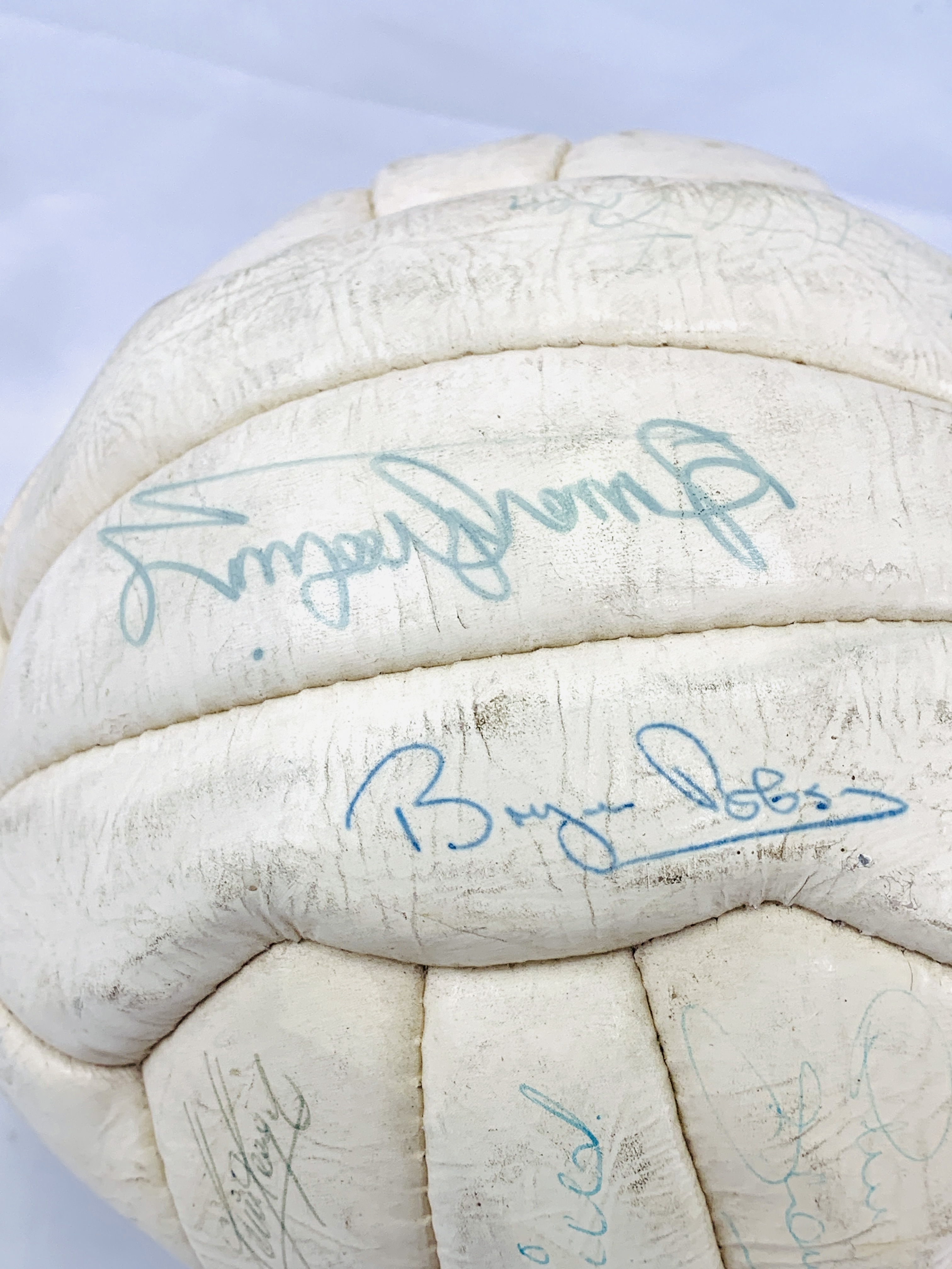 Signed Mitre 5 football with original signatures of 1980's era England football team - Image 2 of 5