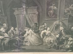 Pair of framed and glazed prints after paintings by William Hogarth entitled "Marriage a la Mode"