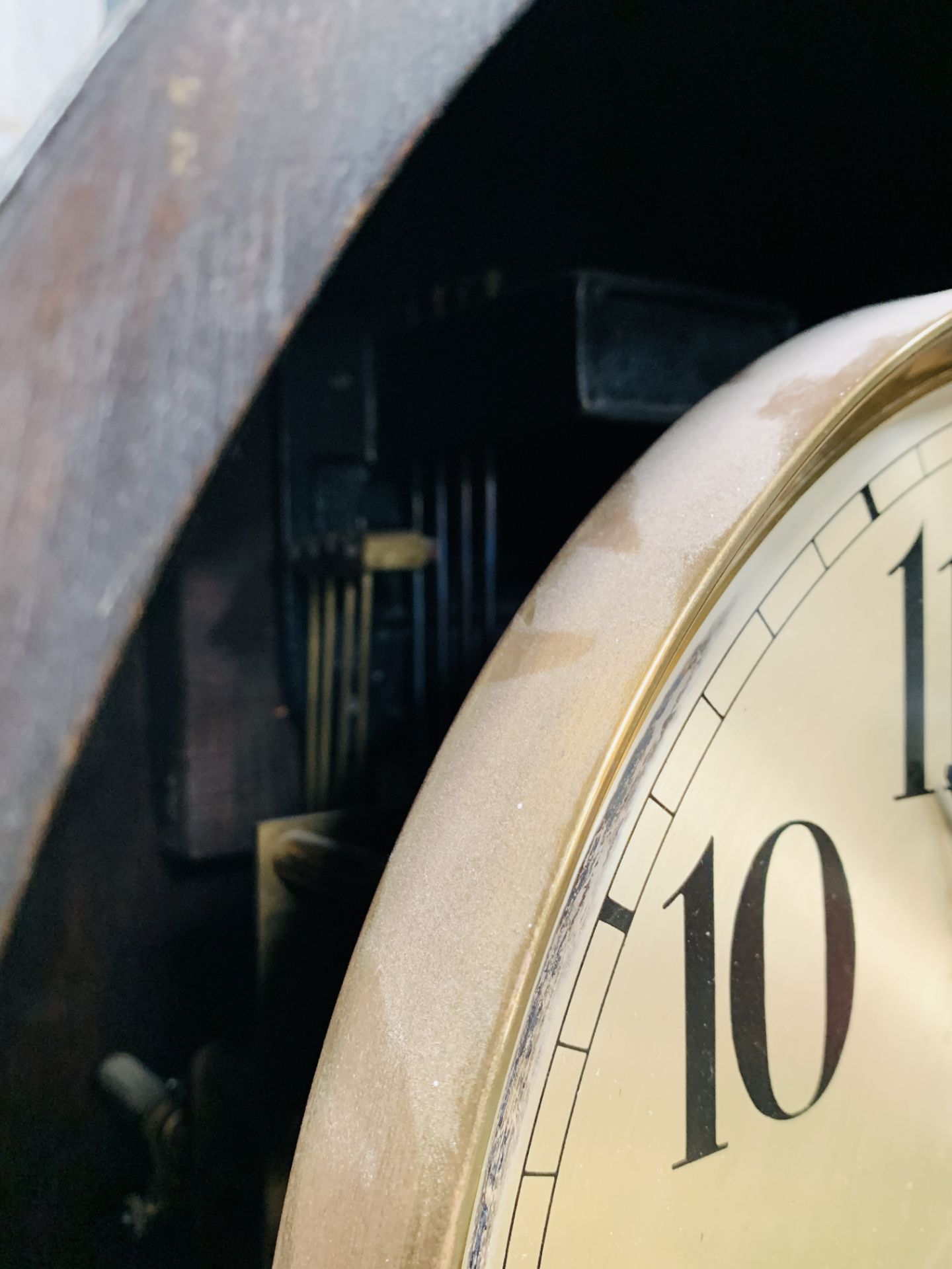 A 1930's style oak dome topped long case clock - Image 5 of 6