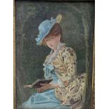 Gilt framed and glazed miniature oil portrait of an Edwardian lady