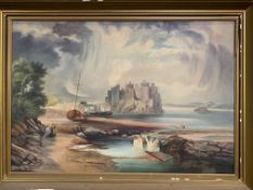 Gilt framed oil on canvas signed at the bottom left Hilda Jones 1919