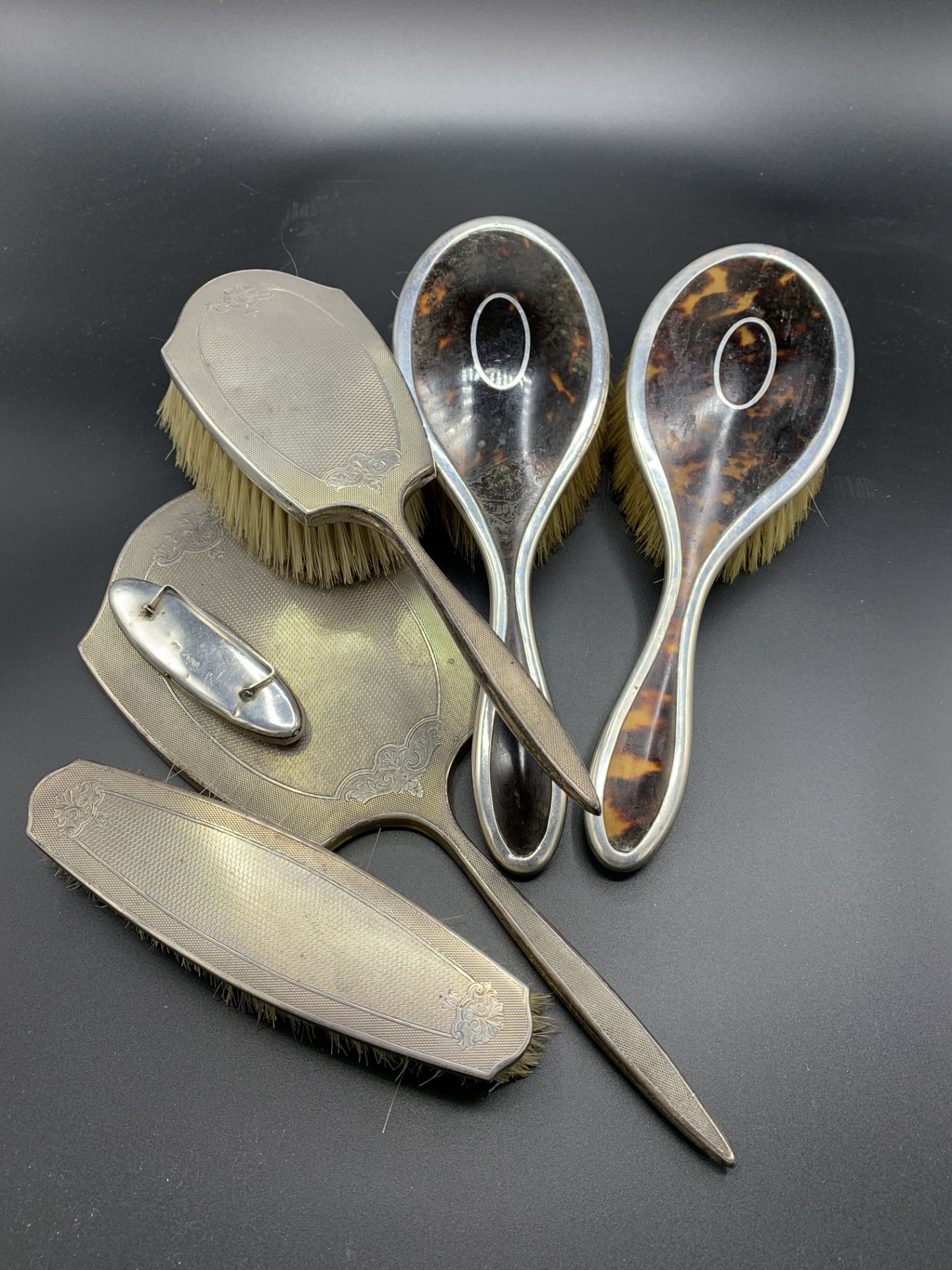 Collection of silver dressing table items