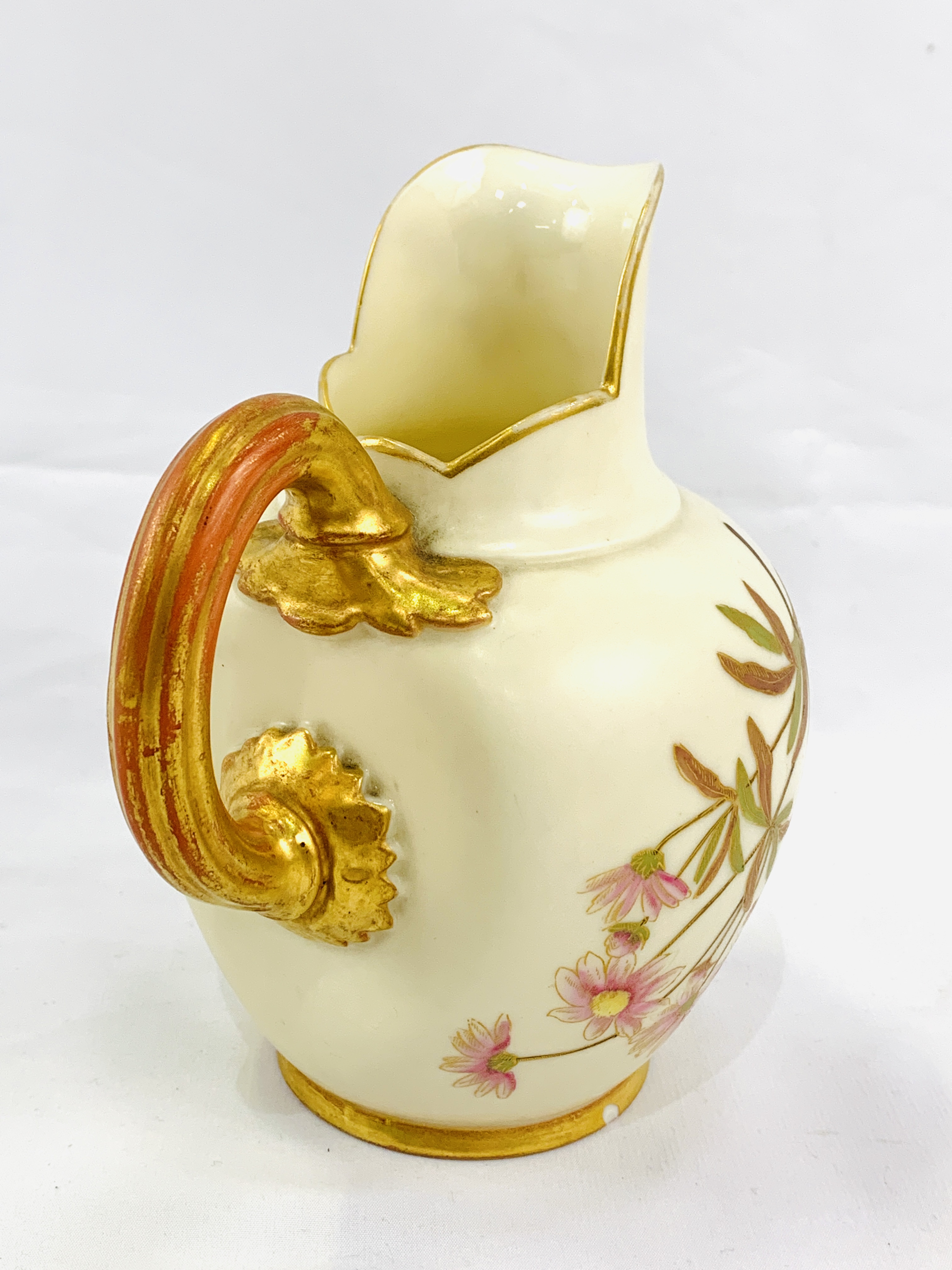Royal Worcester jug circa 1897 hand painted with flowers - Image 6 of 6