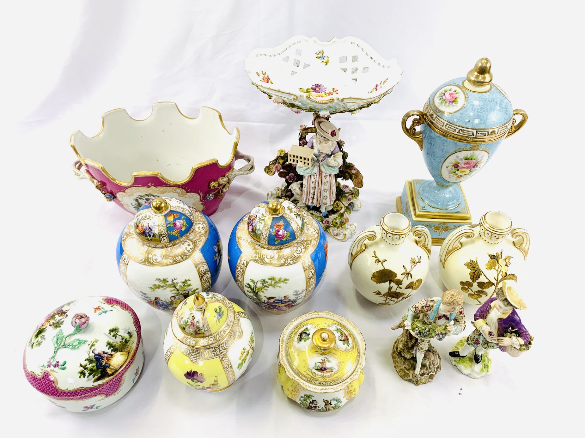 Collection of Dresden and Meissen porcelain - Image 4 of 9
