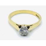 18ct gold round cut diamond solitaire ring