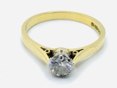 18ct gold round cut diamond solitaire ring