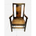 18th century oak open armchair