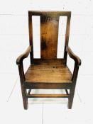 18th century oak open armchair