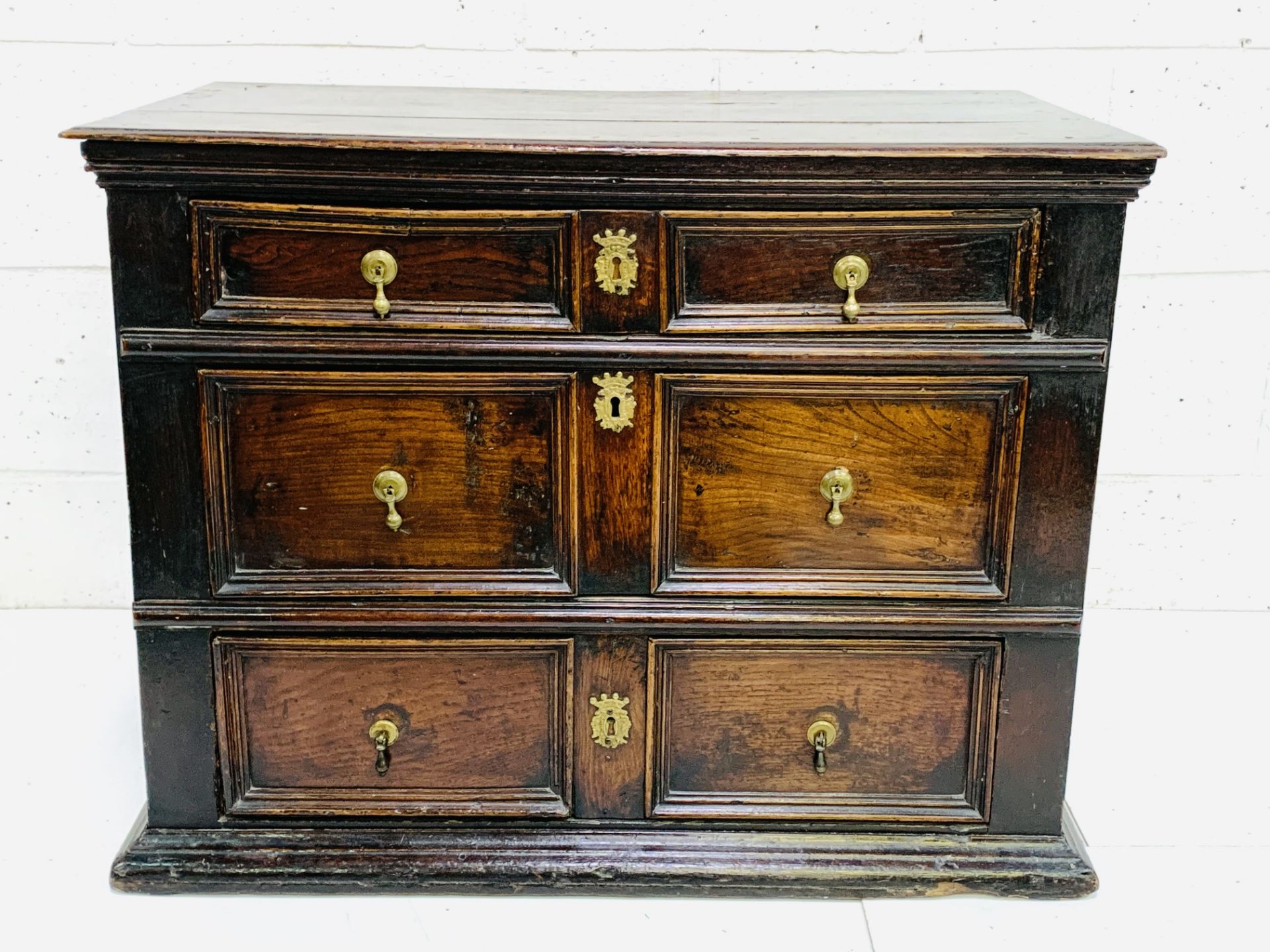 Early 18th Century oak chest of three drawers