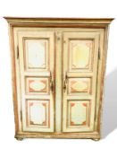 Mid-19th century French painted pine wardrobe