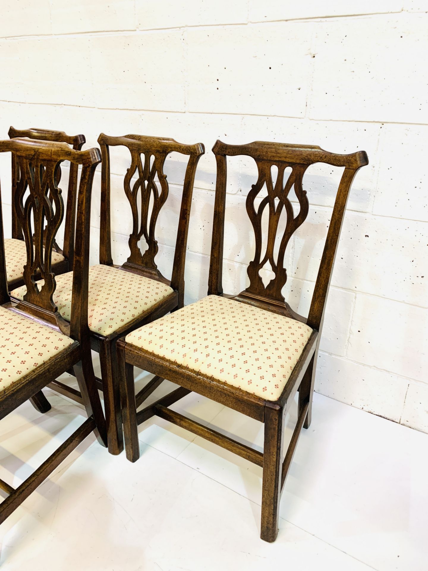 Group of four 19th Century mahogany framed Chippendale style chairs - Image 3 of 5