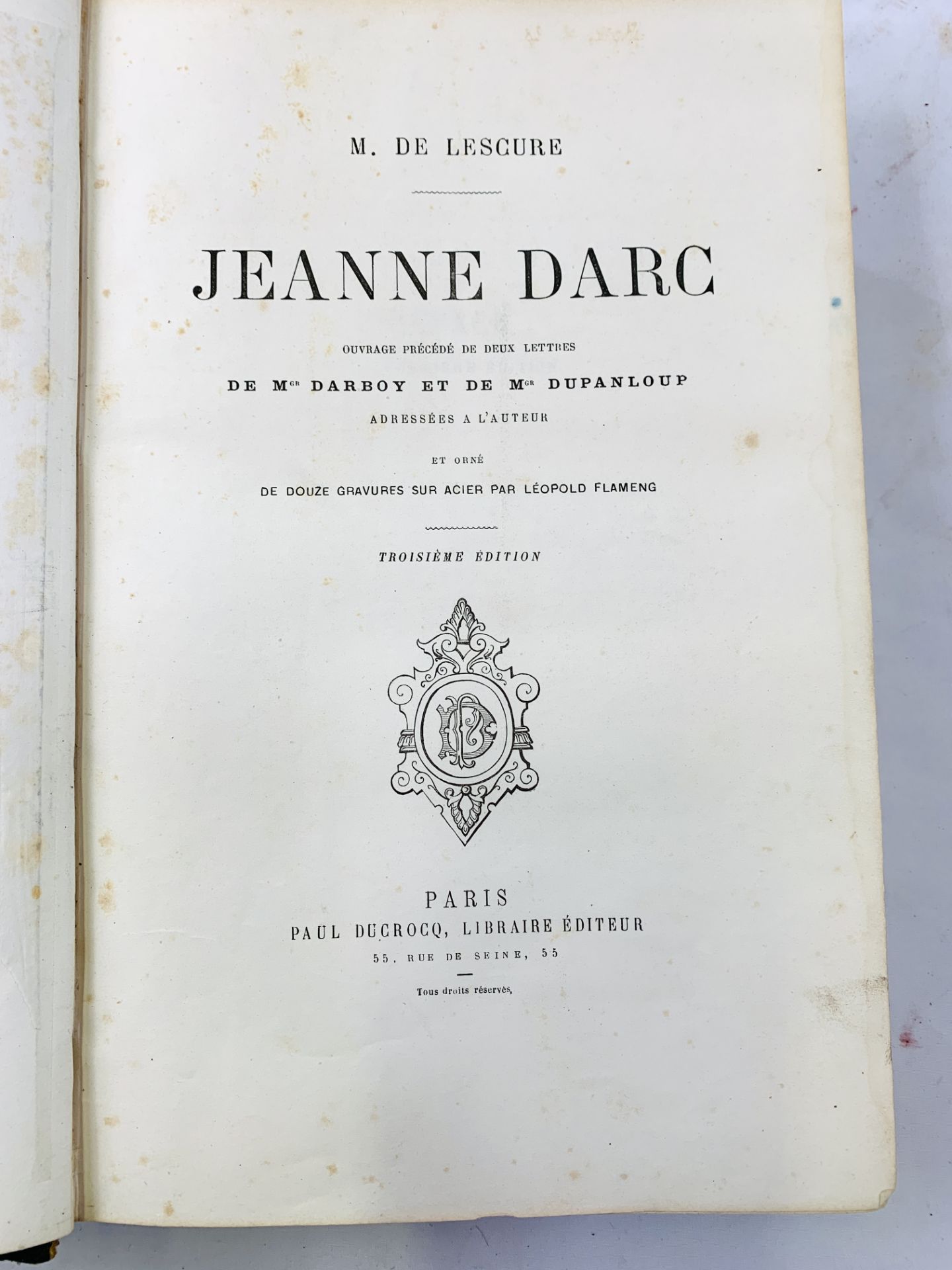 Jeanne Darc by M. de Lescure, 1873, and Les Confessions de Rousseau, 1879 - Image 5 of 5
