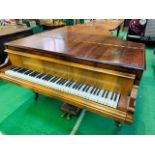 Mahogany cased small grand piano by Hagspiel & Company