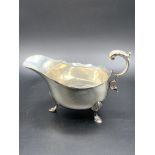 Large silver sauce boat hallmarked Birmingham by William Atkins