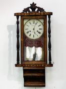 Inlaid mahogany pendulum wall clock