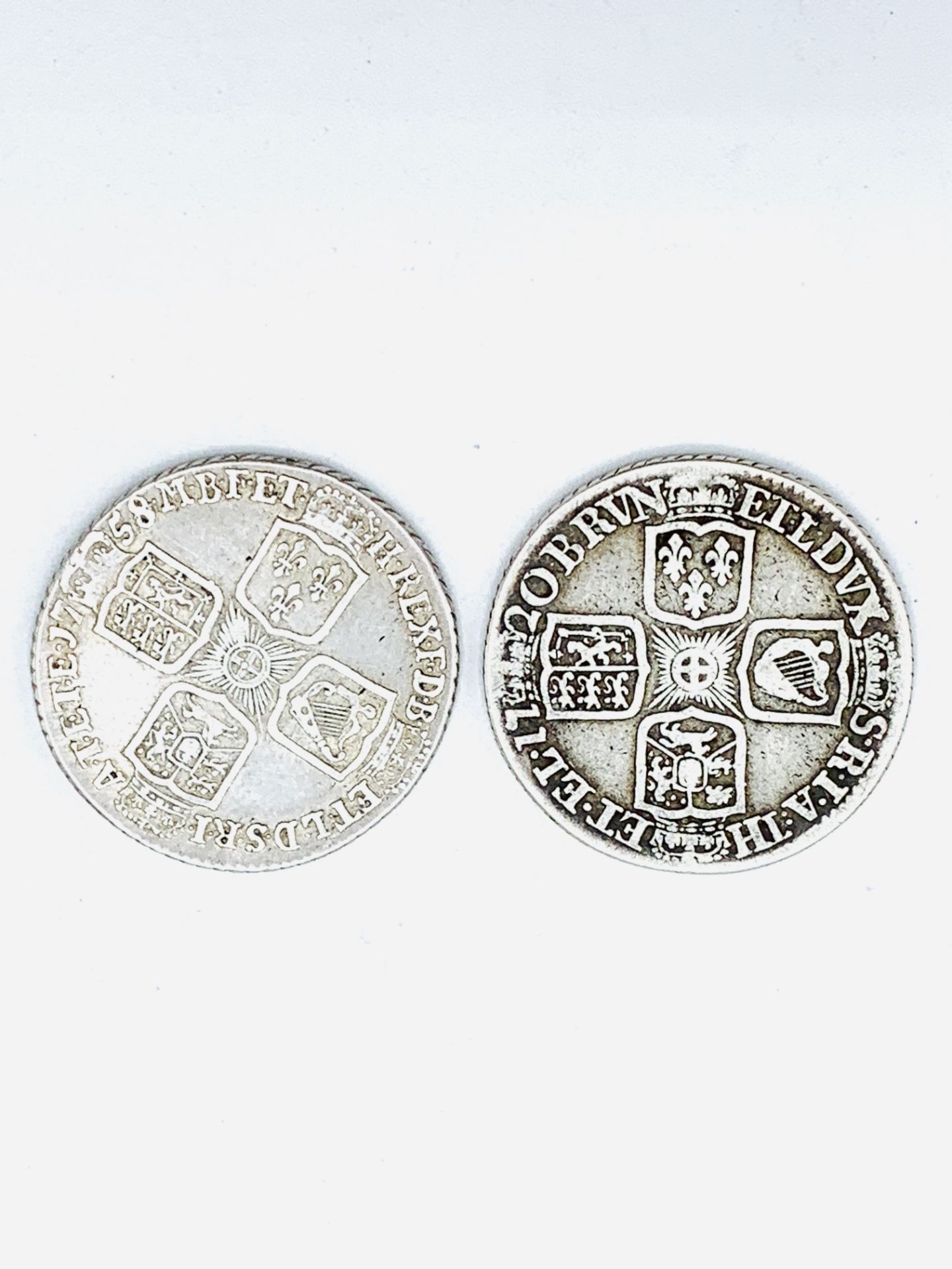 Two Georgian silver shillings - Image 2 of 2