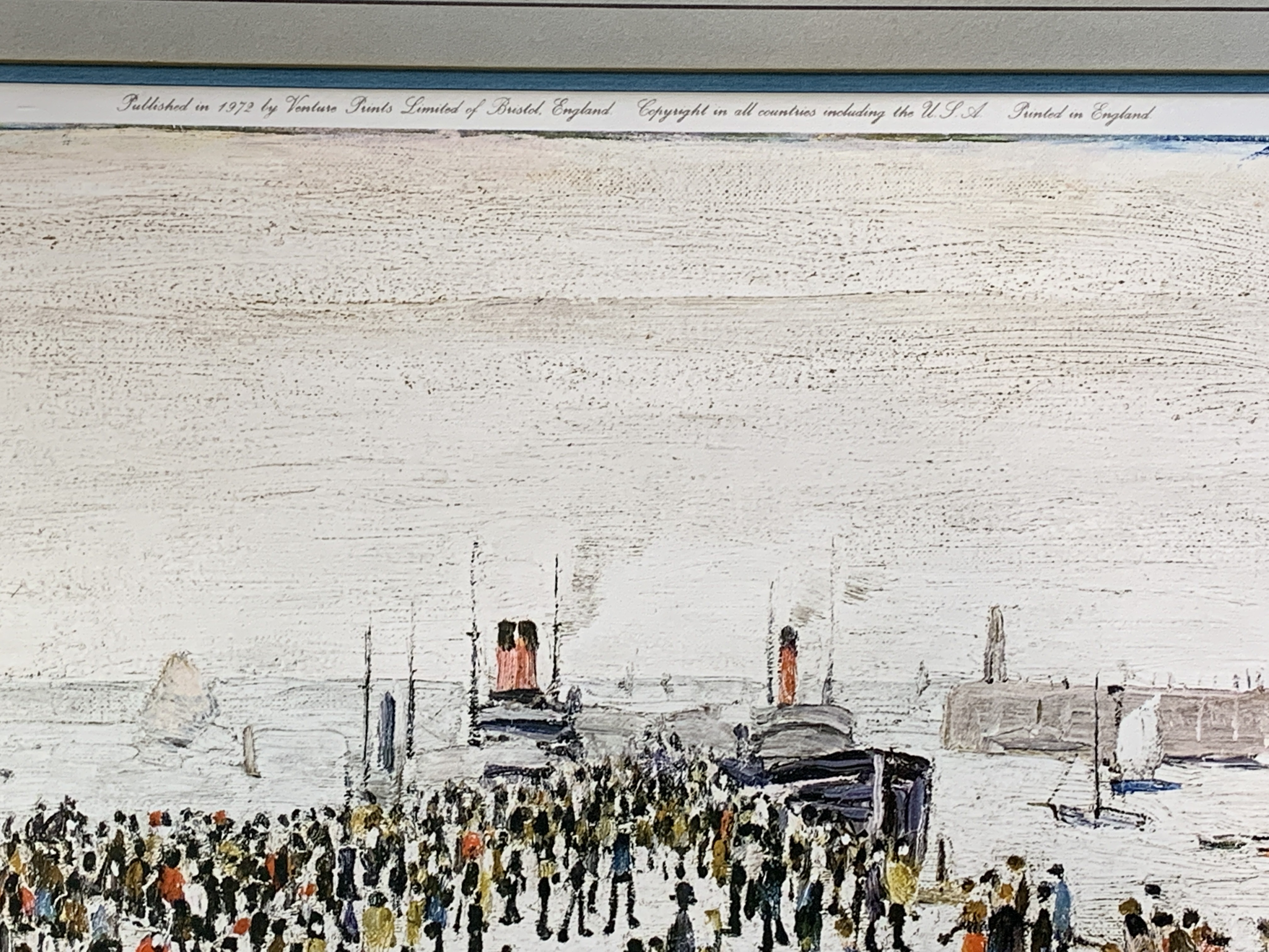 Framed Limited Edition L S Lowry print "Ferry Boats" - Image 3 of 3