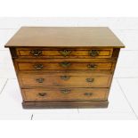 Mahogany chest of four graduated drawers