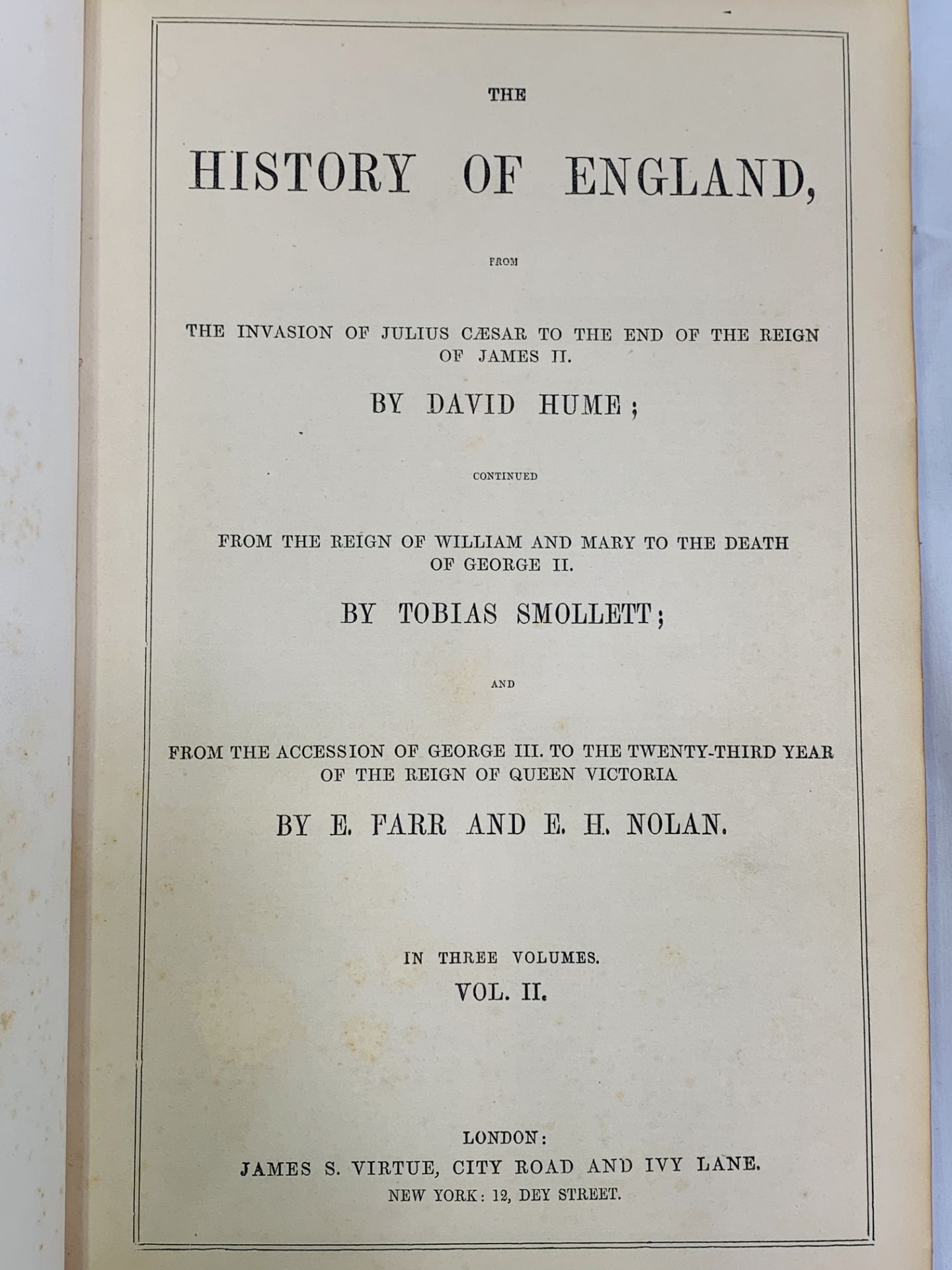 The History of England by Hume, Smollett & Nolan, in 3 volumes bound in full leather - Image 3 of 6
