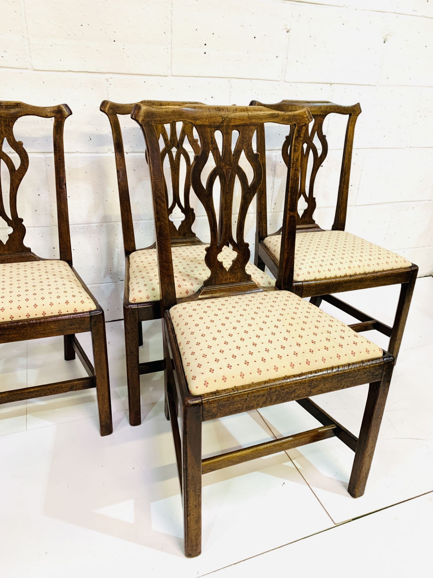 Group of four 19th Century mahogany framed Chippendale style chairs - Image 4 of 5