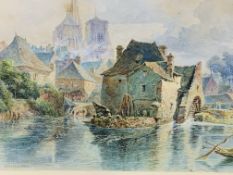 Lennard Lewis R.A (1826-1913) signed framed and glazed watercolour of a riverside scene