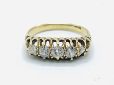 18ct gold 5 diamond ring