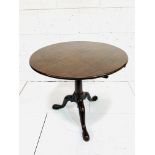 Georgian-style mahogany circular tilt top table