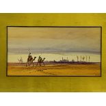 Gilt framed and glazed watercolour of a desert scene signed D.H. Pinder