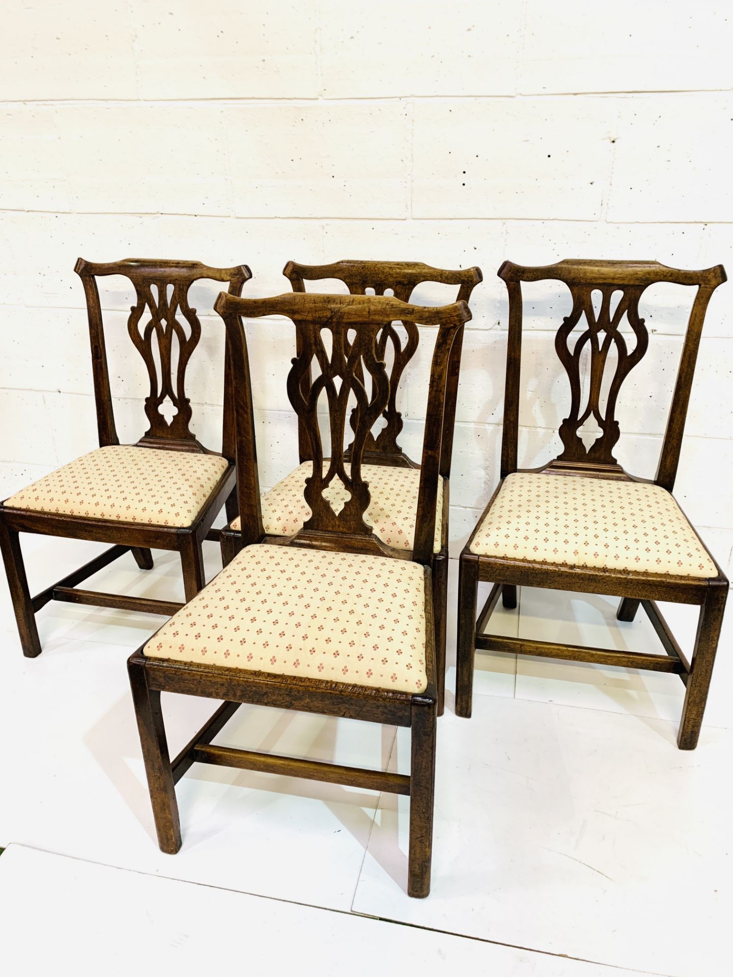 Group of four 19th Century mahogany framed Chippendale style chairs - Image 2 of 5