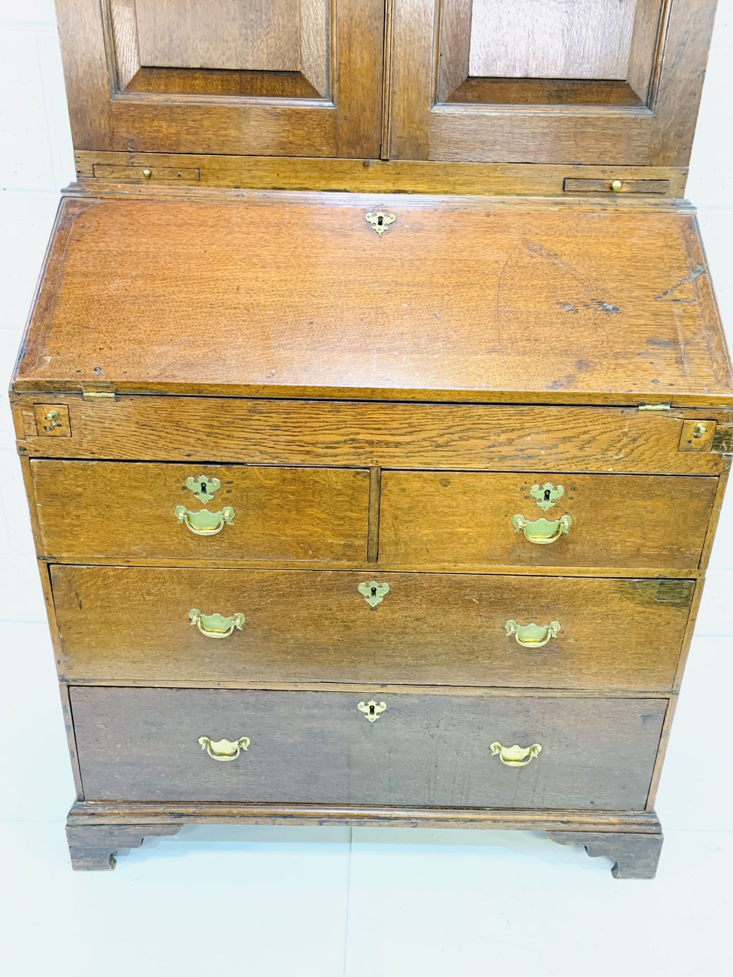 Georgian mahogany bureau/bookcase - Image 8 of 10