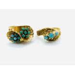 Two 18ct gold and turquoise rings