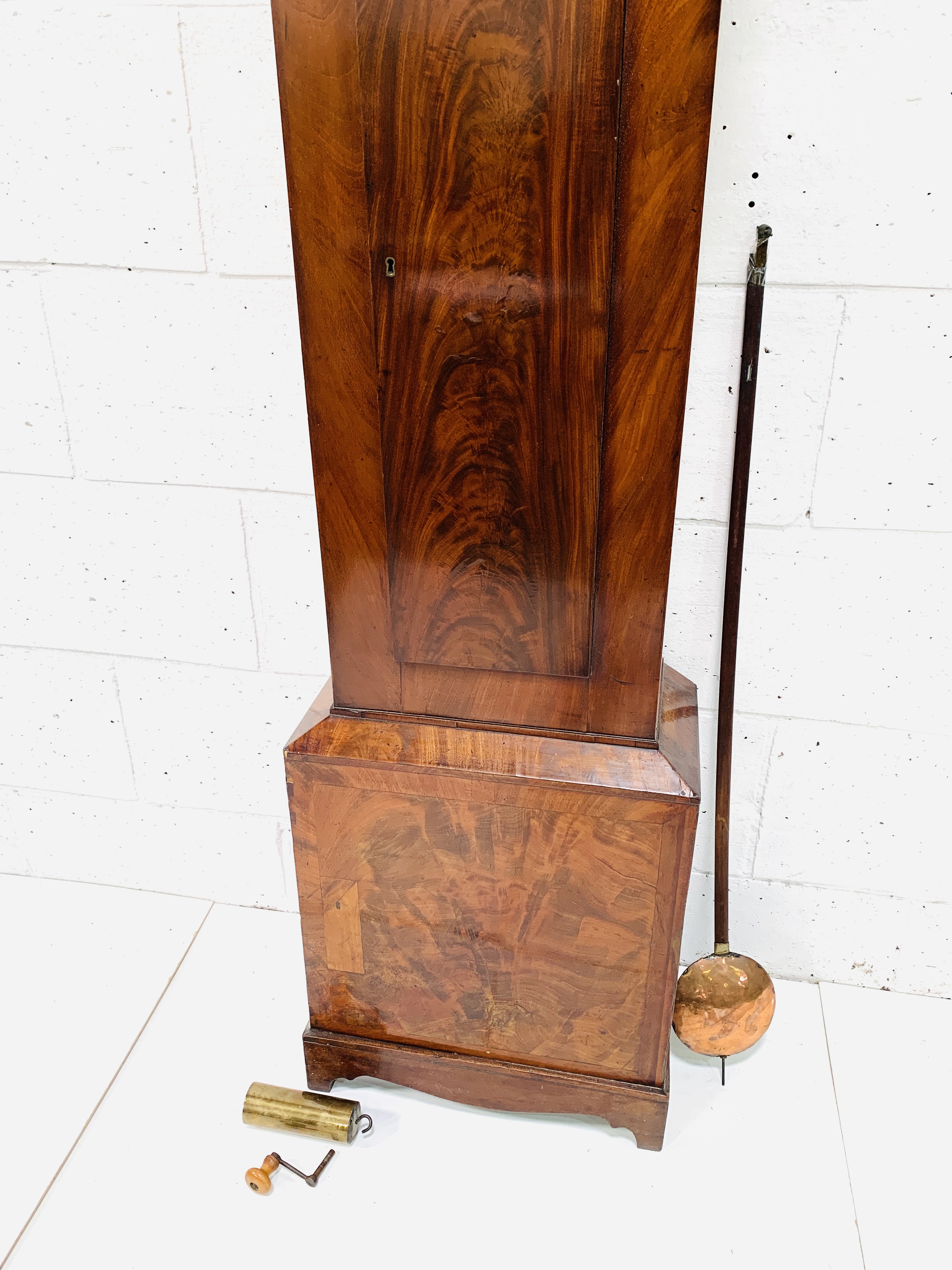 Flame mahogany longcase regulator clock - Image 3 of 7