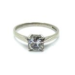 9ct white gold Moissanite solitaire ring
