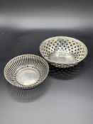 Two hallmarked silver bonbon dishes