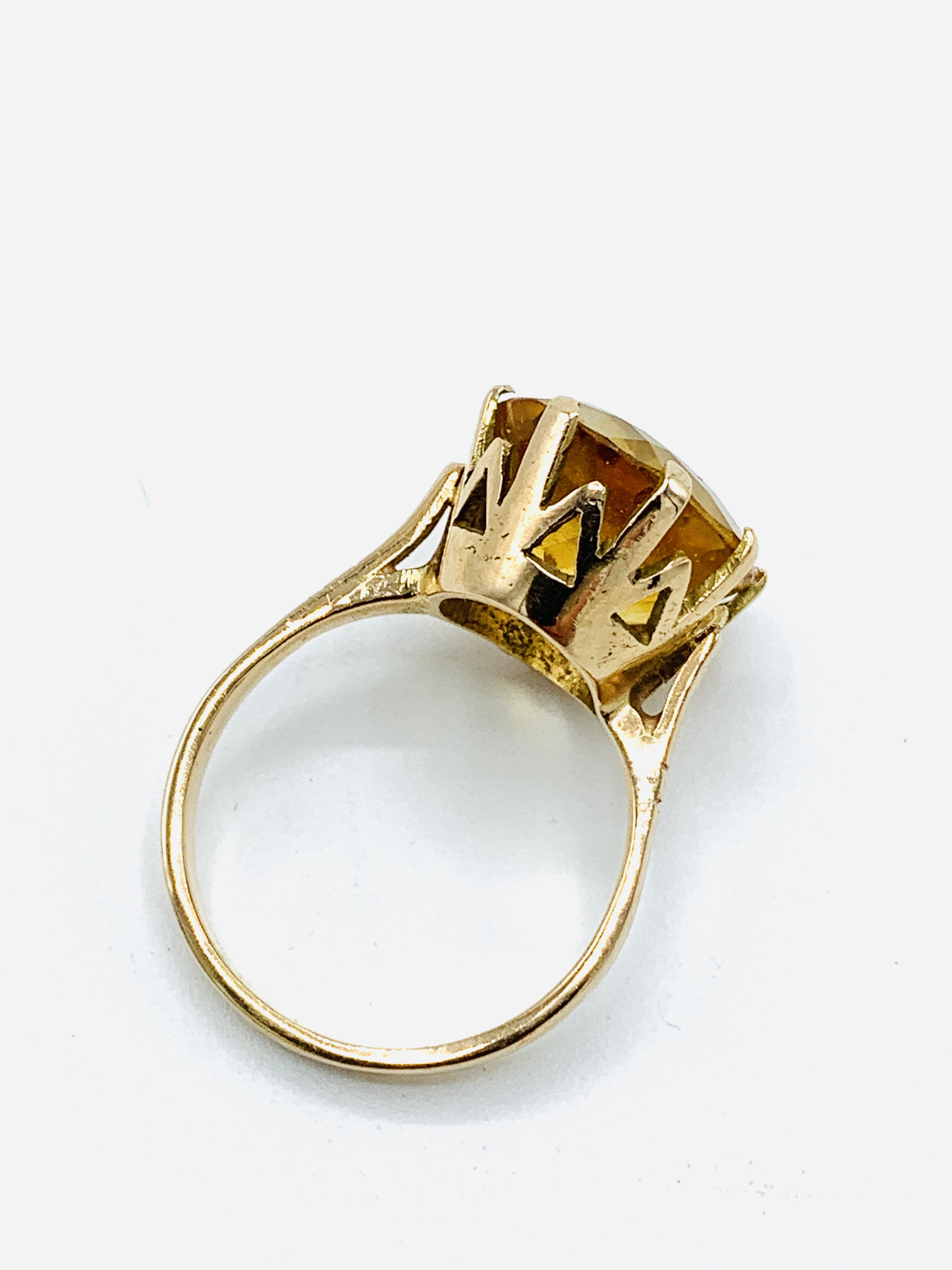 18ct gold and citrine ring and a yellow metal and yellow stone ring - Image 5 of 8