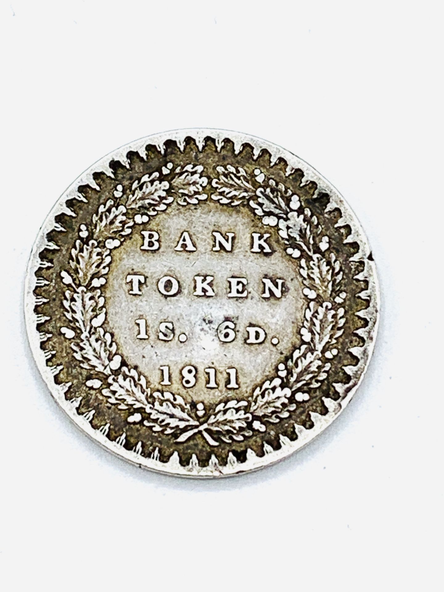George III silver Bank Token for 1 shilling and 6 pence - Image 2 of 2