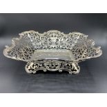 Silver pierced sided bowl, hallmarked Sheffield 1902 by Levesley Brothers