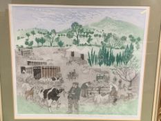 A framed and glazed limited edition print 10/40 entitled "The Agricultural Show"