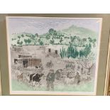 A framed and glazed limited edition print 10/40 entitled "The Agricultural Show"