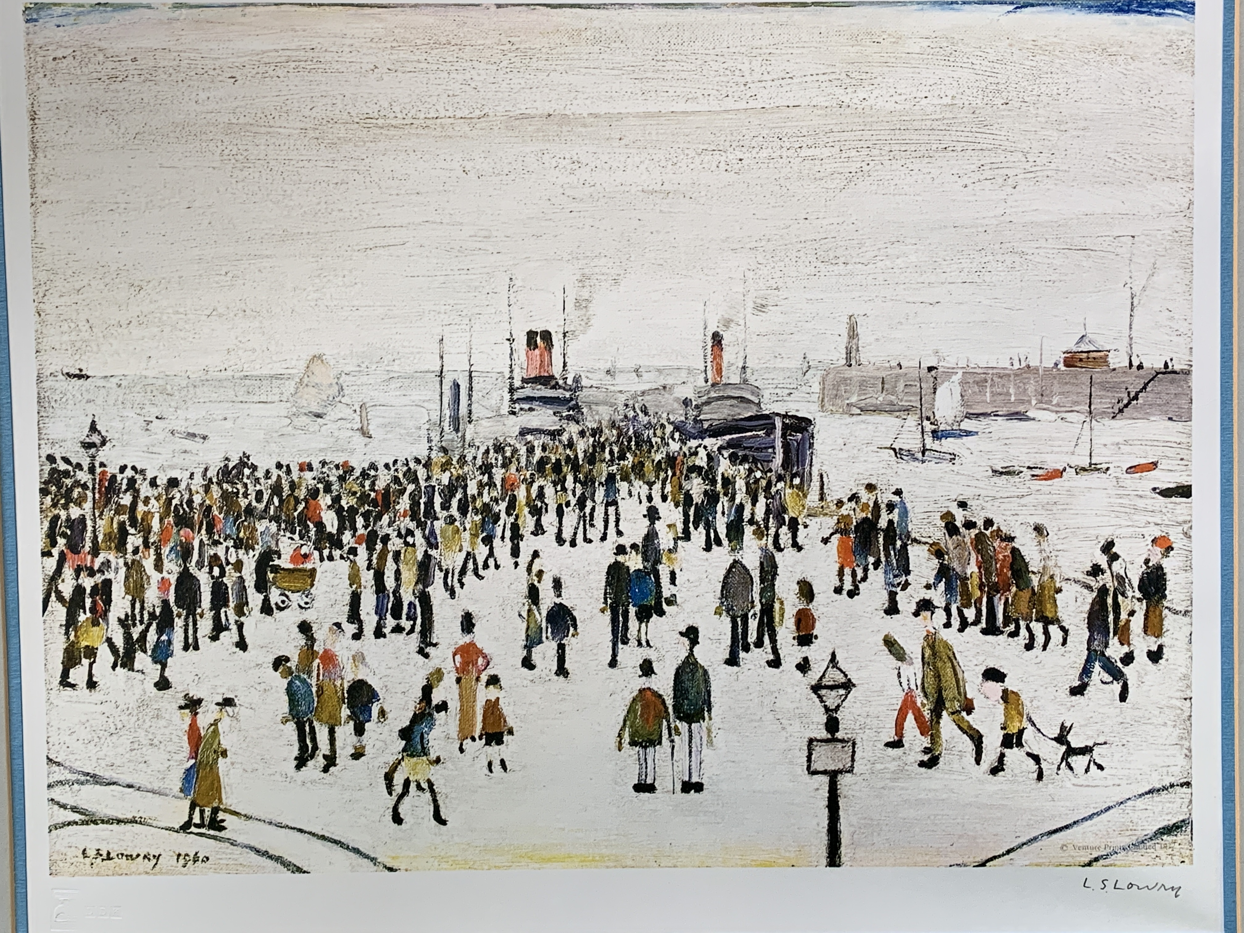 Framed Limited Edition L S Lowry print "Ferry Boats"