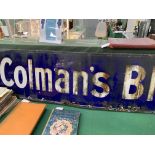 Enamel advertising sign for "Colman's Blue"