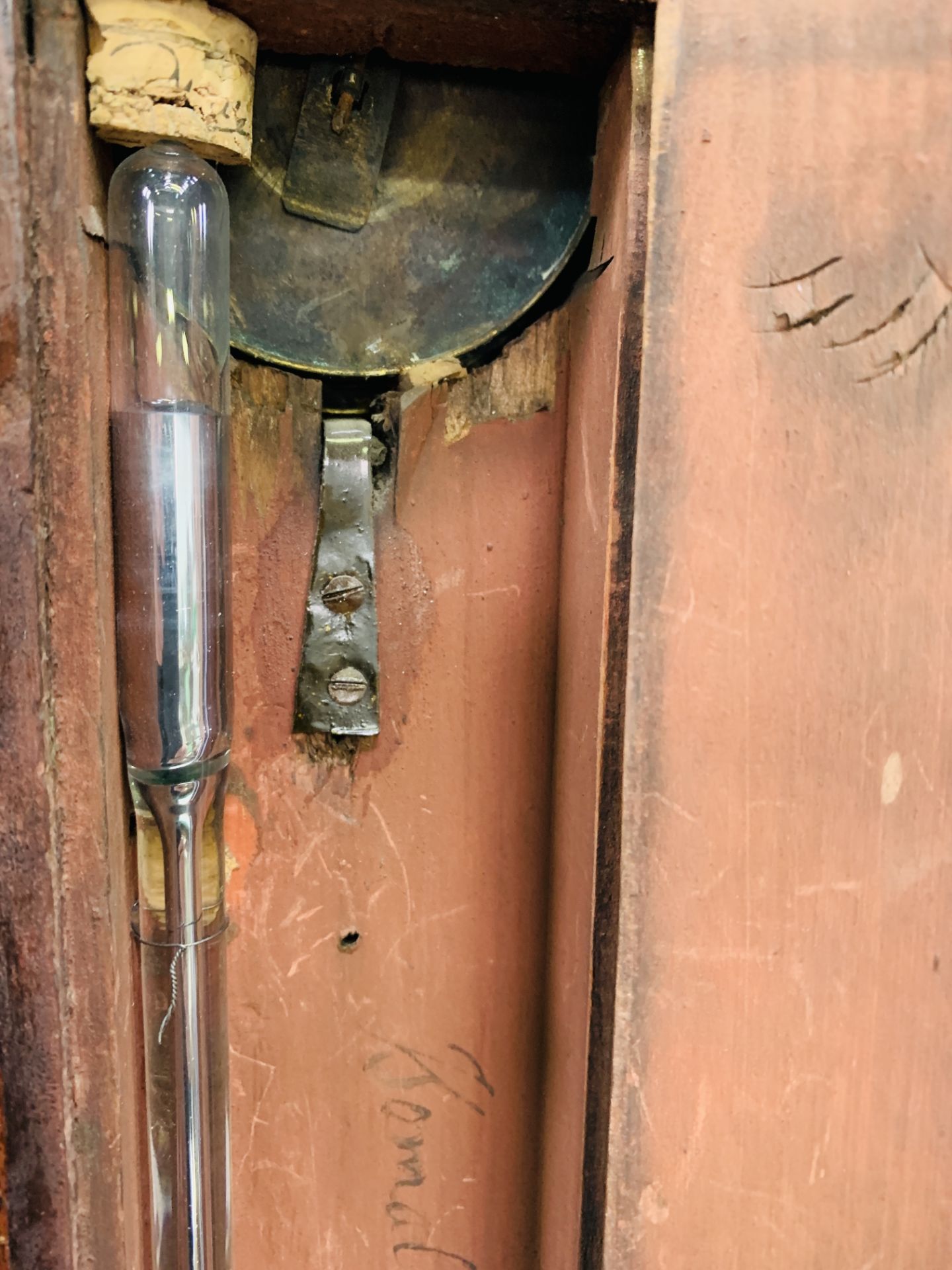 Early 19th century inlaid mahogany veneered wheel barometer by J Somalvico - Image 9 of 9