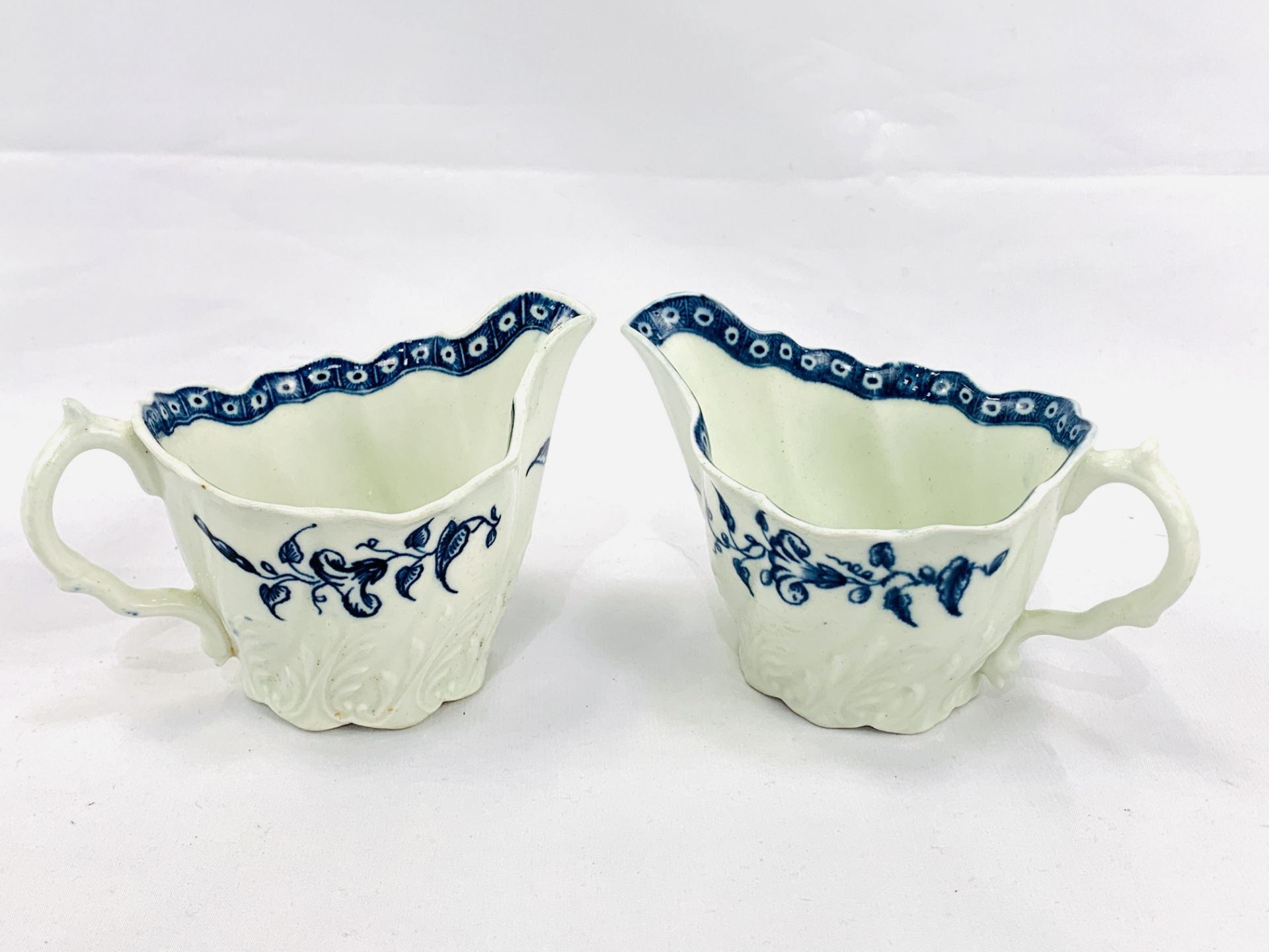 Two 18th Century Worcester blue and white cream jugs - Image 2 of 5