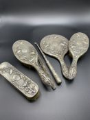 Chinese silver dressing table set marked ZEEWO and with a Chinese symbol