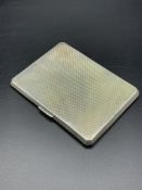 Engine turned silver cigarette case