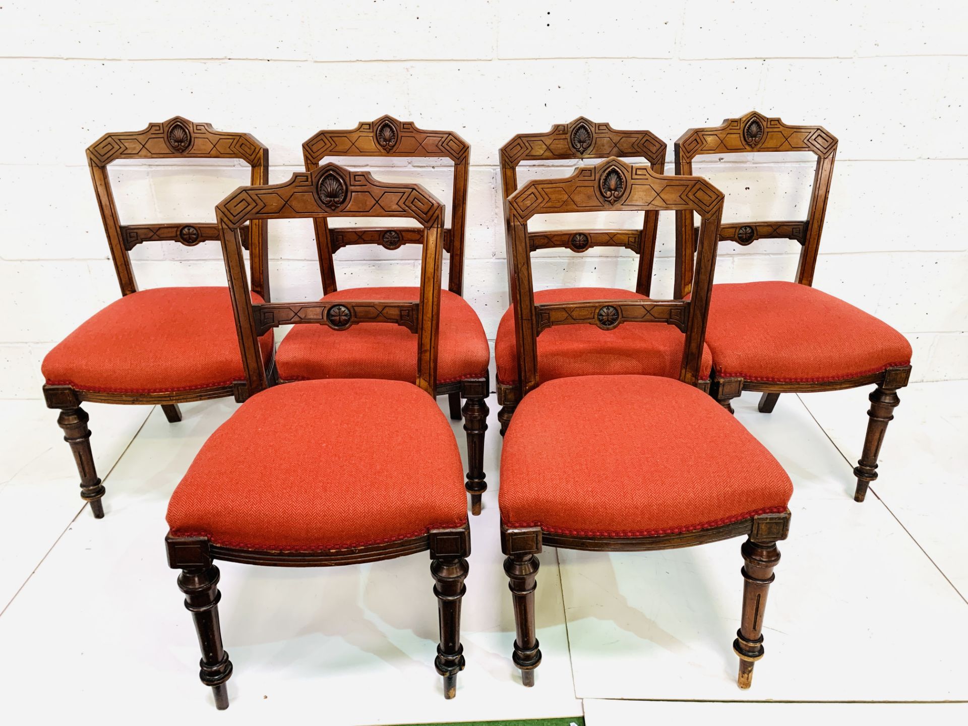 Group of six mahogany framed dining chairs - Image 2 of 5