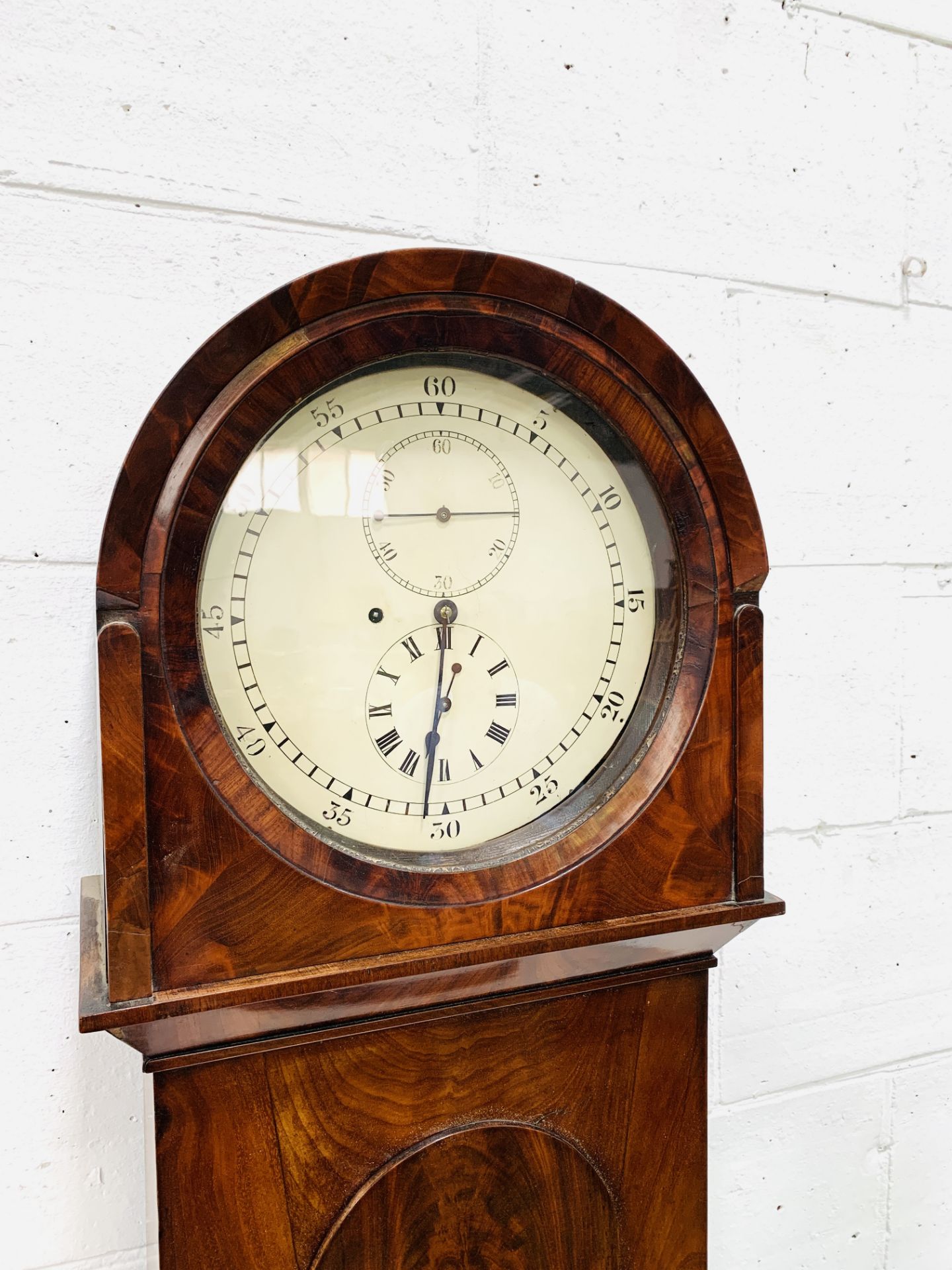 Flame mahogany longcase regulator clock - Image 4 of 7