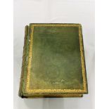 Illustrated Family Bible bound in green leather with gilt decoration