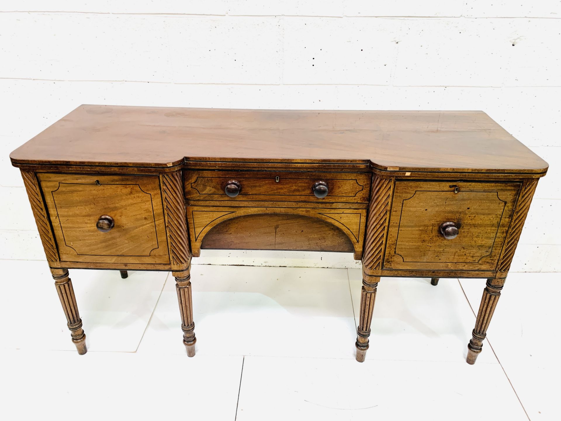 19th century mahogany break-front sideboard